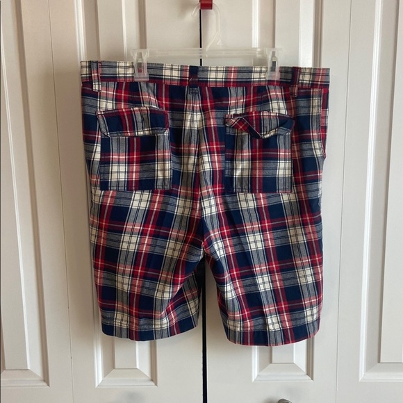 725 Originals Men's Plaid Shorts - Red and Blue, and White - Picture 2 of 3